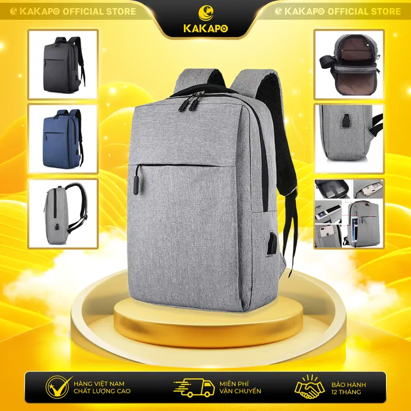 Balo Laptop 15,6 inch Dùng Đi Làm, Đi Học Phong Cách Unisex KAKAPO BL010 Bag Nam Nhung 0