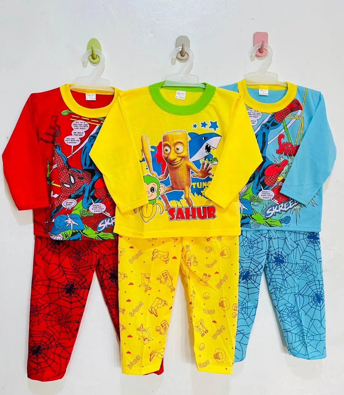 PAKET PROMO 3 PASANG STELAN PANJANG ANAK COWOK/PIYAMA PANJANG ANAK/BAJU TIDUR ANAK COWOK