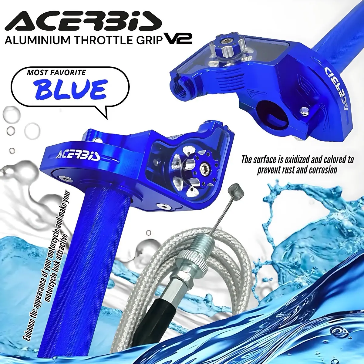 Gas Spontan ACERBIS V2 ROLLER 1 Kabel Gas Bahan Full Aluminium CNC