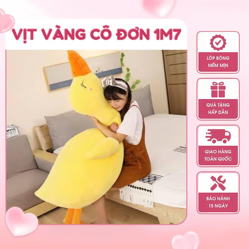 GẤU BÔNG HÌNH VỊT VÀNG CÔ ĐƠN KHỔ VẢI 1M7 LÊN FROM 1M6 SIÊU TO KHỔNG LỒ HÀNG CAO CẤP