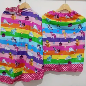 mukena anak berkualitas 1-10 tahun motif kudaponi rainbow