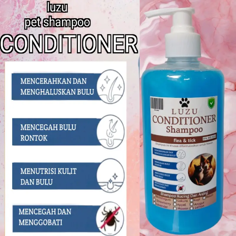 LUZU CONDITIONER PET SHAMPOO MELEBATKAN MENUTRISI MELEMBUTKAN BULU 500ML shampo kucing cairan anjing & kucing shampo & kondisioner 2