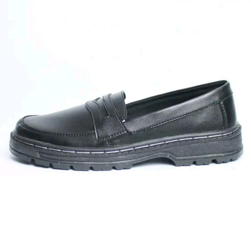 Docmart Kulit Sintetis Pantovel Pria Slip On Sudah Jahitan Sol Anti Jebol Shoes Pantofel Kerja Hitam Flat Kasual Karet 6