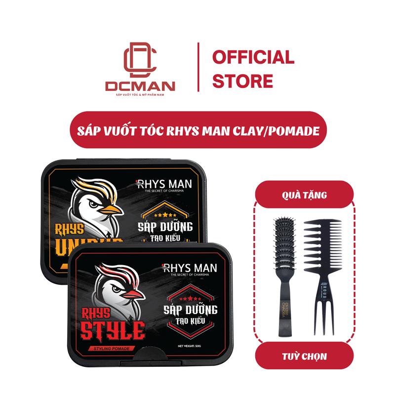 Sáp Vuốt Tóc Nam RHYS MAN Styling Clay Styling Pomade 50G 100G Sáp Dưỡng Tạo Kiểu giữ nếp 12H