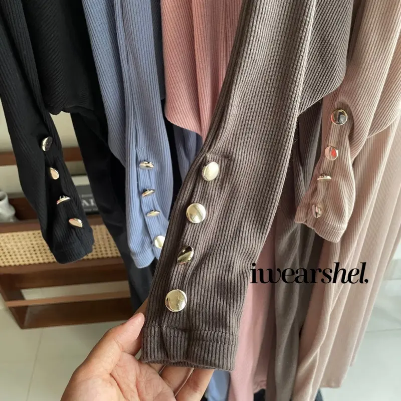 Shadira / Inara Batwing Button Dress Abaya Gamis - Muslim Wanita Panjang 4