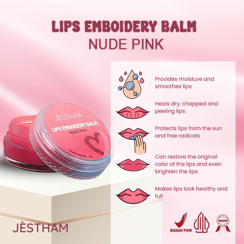 Jestham Lips Embroisdery Balm - Pemerah Bibir 1
