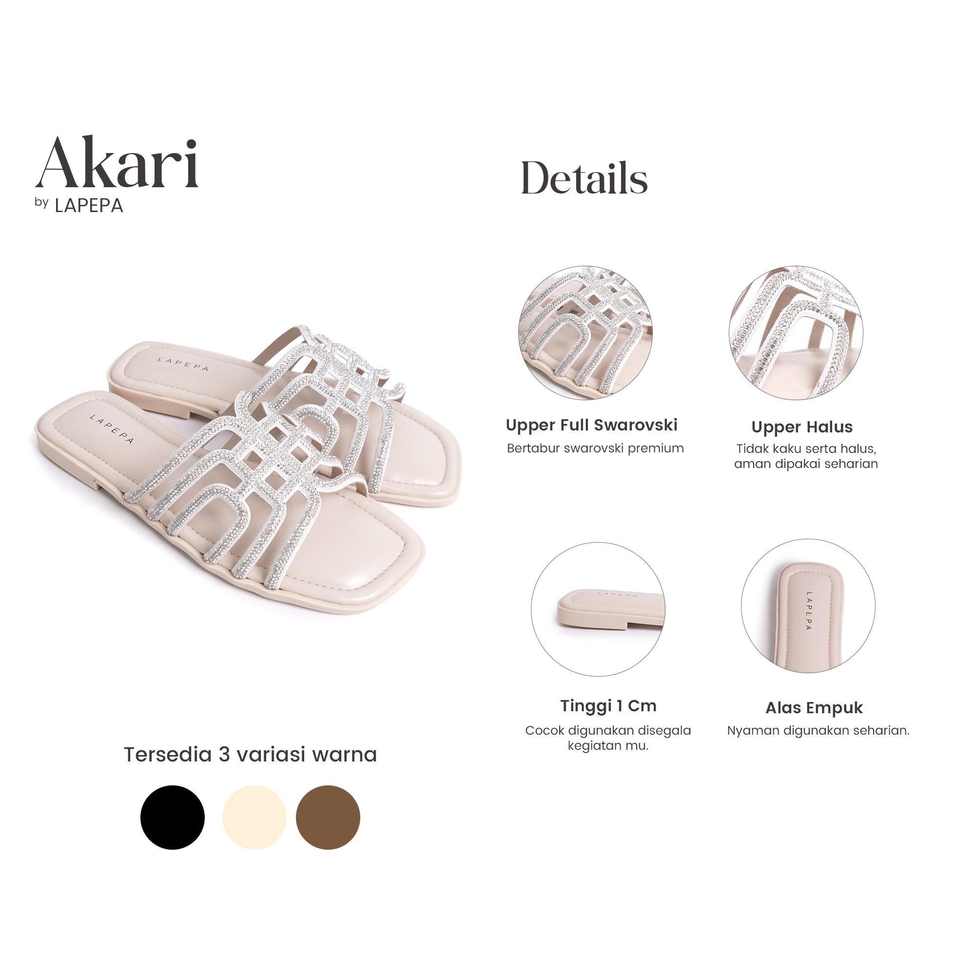 LAPEPA LIVE - AKARI Sandal Flat Wanita Sendal Teplek Cewek Kristal