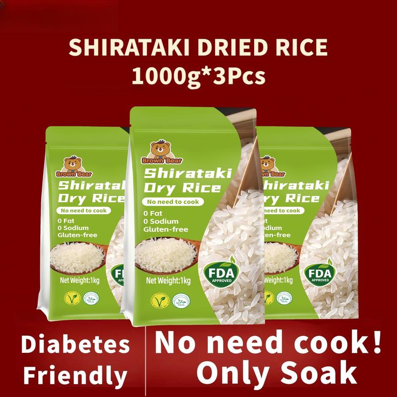 Shirataki Dry Rice - Low-Calorie Shirataki Konjac Rice, Low-Carb ...