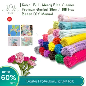 BENMEI Kawat Bulu Mercy Pipe Cleaner Premium Gembul 30cm 100 Pcs Bahan DIY Manual Warna Cerah Fleksibel Kualitas Tinggi
