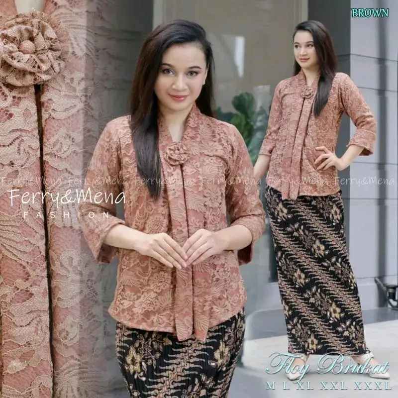 Atasan Kebaya Brokat Modern Floy Kartini Lengan 7/8 Baju Kondangan Simpel Elegan 3