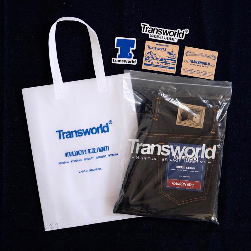 Transworld Celana Denim Selvedge 15 Oz Kaku Accent Black Indigo Art Ramon 1