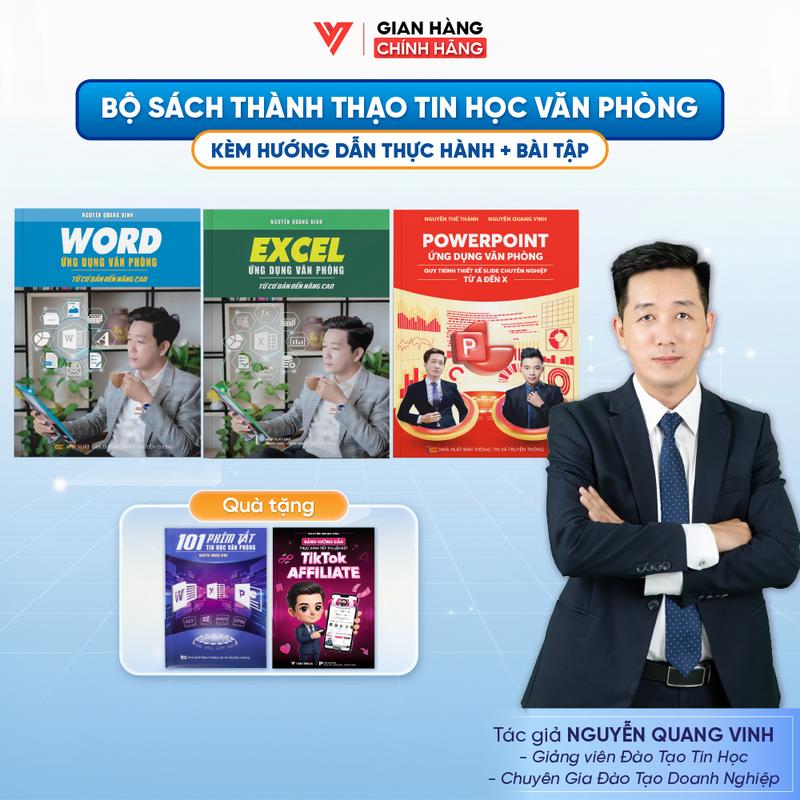 Combo 3 Sách Tin Học Word - Excel - PowerPoint Ứng Dụng Văn Phòng