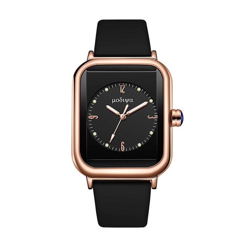 Product Introduction of Glow-in-the-dark Quartz Watch Network Red Fashion Silica Gel Square Watch 24