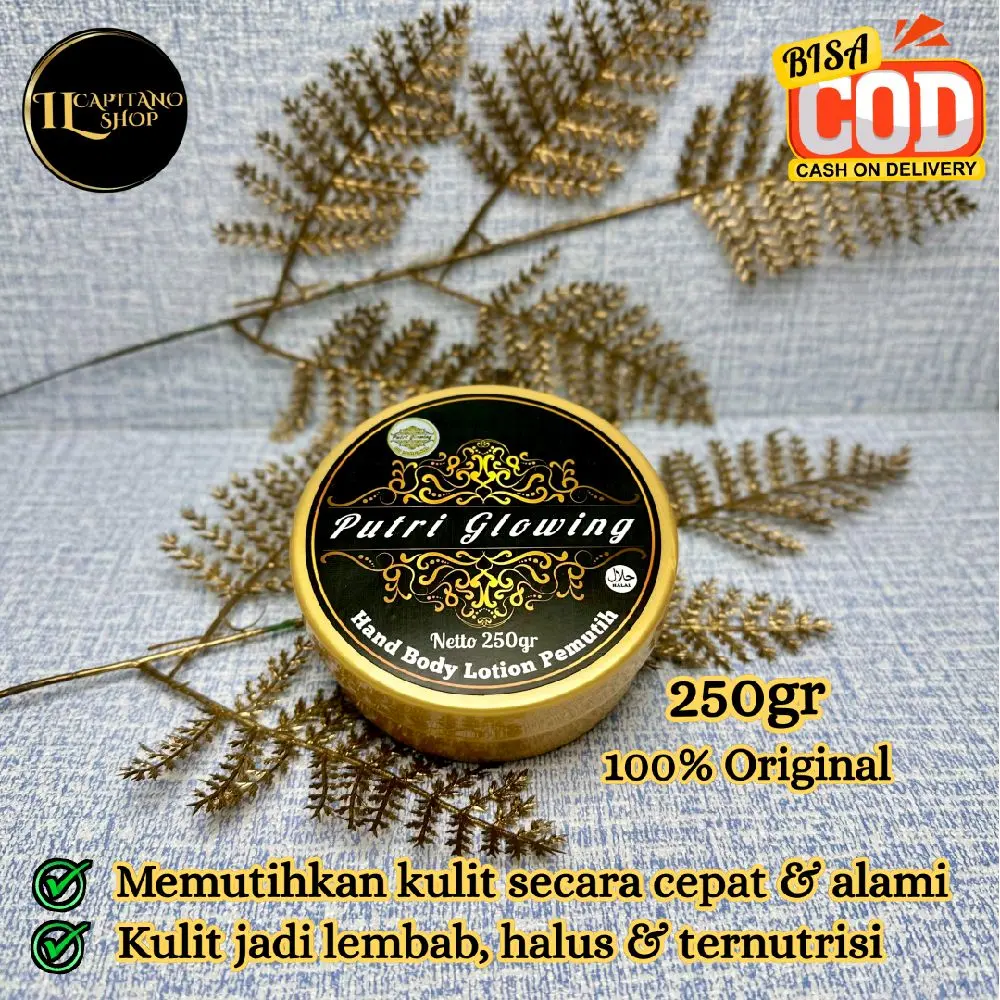 Handbody Lotion Pemutih PUTRI GLOWING 250gr Original, Memutihkan Kulit/Tubuh Secara Cepat & Alami