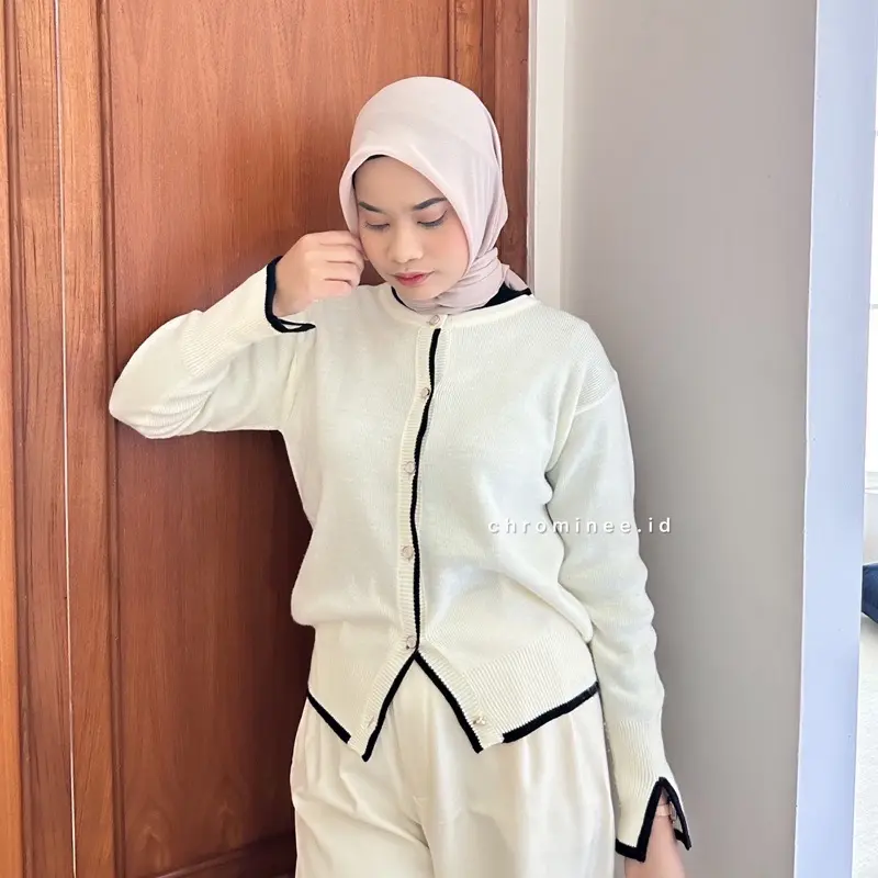 Kevia Cardigan Top Knitwear Baju  Atasan Outer Rajut wanita Sweater  Basic Crop lengan panjang Oversize 6