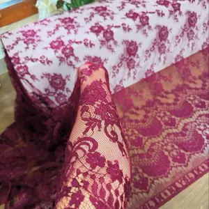 kain semi prancis ceplok mawar