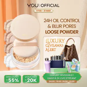 YOU NoutriWear+ Airy Fit Loose Powder Nourishing Oil Control | Bedak Tahan Lama 24 Jam | Bedak Tabur Tahan Air | Loose Powder Setting Powder Kering Kosmetik Wajah