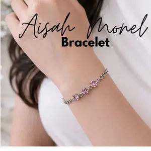 Gelang Wanita Titanium Triple Diamond (three angels) Disain Kekinian Trendy Korea Style