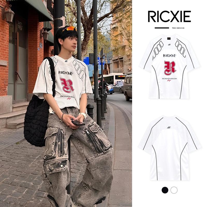 Áo Thun Lưới Ricxie R.Đỏ Phối Né - Top Áo Thể Thao Unisex Nam Nữ From Rộng áo  jersey  basketball