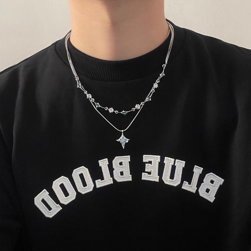  Vòng Cổ Mặt Dây Chuyền Hai Lớp Thời Trang Dành Cho Nam Và Nữ Phong Cách Thường Ngày Và Thanh Lịch Phụ Kiện Vòng Cổ 