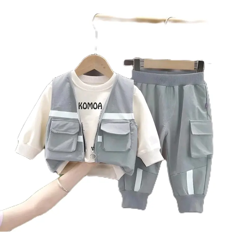 Setelan Anak Laki-laki Model Rompi Lengan Panjang Usia 0-5 Tahun Fashion Anak Cowok