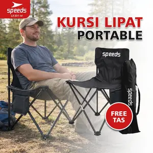 [HITAM] Speeds Kursi lipat Portable Kursi Lipat Outdoor Camping Serbaguna 031-14