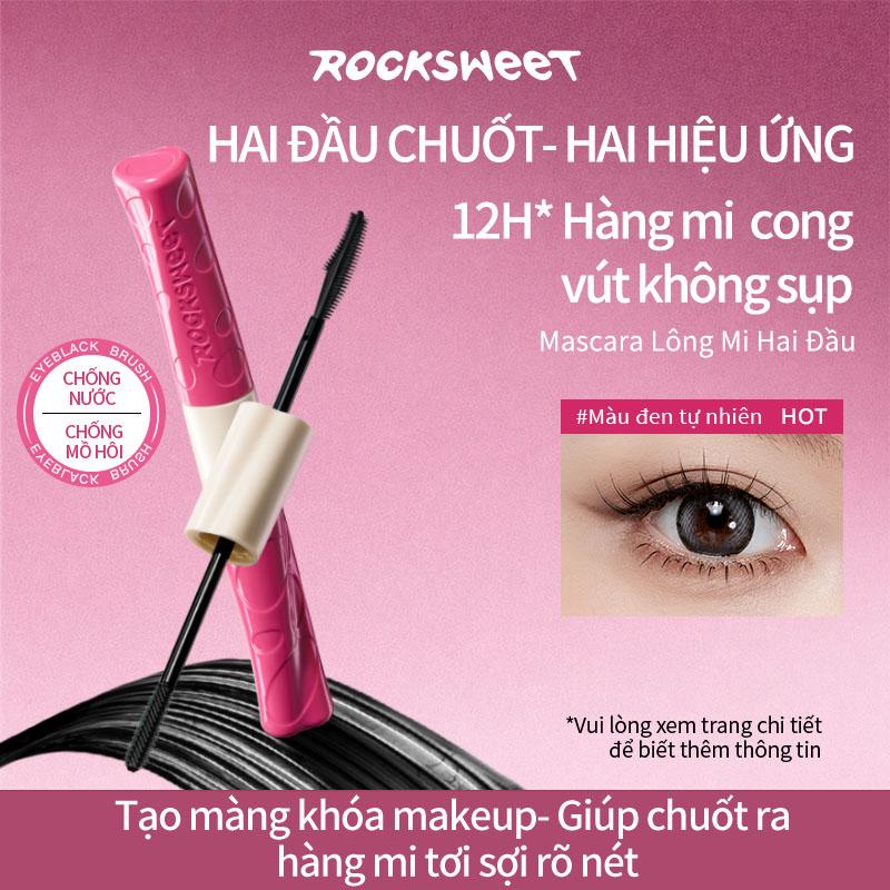 ROCK SWEET Mascara Hai Đầu Chống Nước Bền Màu, Không Lem Trôi Giúp Định Hình Hàng Mi Cong Dài Dày Tự Nhiên