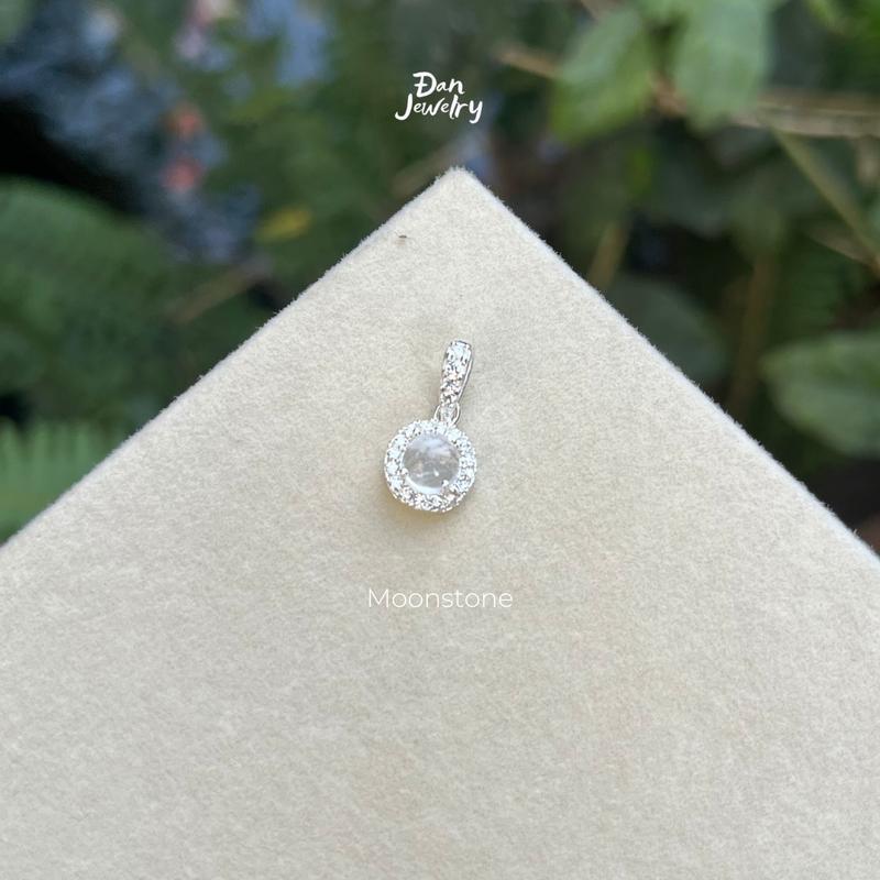 Dây chuyền nữ bạc 925 đá tròn Moonstone, garnet, aquamarine - Đan Jewelry - Dây chuyền Nguyệt quang - Xinh xắn, dễ thương DCNQ1 (Mua một, tặng một hộp đựng trang sức + nước rửa bạc miễn phí) 7