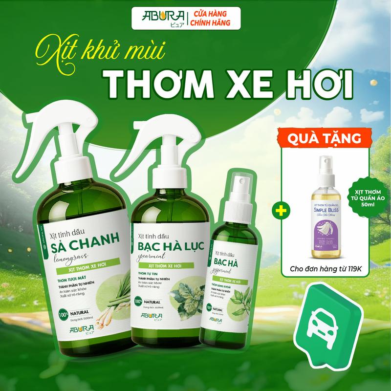  Chai Xịt Thơm Khử Mùi Vệ Sinh Nội Thất Xe Ô Tô ABURA 100ml 300ml500ml Chống Say Xe Và Khử Mùi Xe 