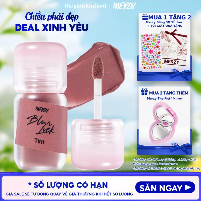 Son Kem Lì Merzy Khóa Môi Mịn Lì Tự Nhiên Blur Lock Tint 4g Cosmetic Mỹ Phẩm Nữ Women Son Môi Lip Tint | Thegioiskinfood tgsf