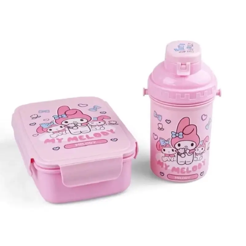 LUNCH BOX SANRIO KOTAK MAKAN PLUS BOTOL / TEMPAT BEKAL ANAK PAUD / TK Bento Kitchenware Set 1