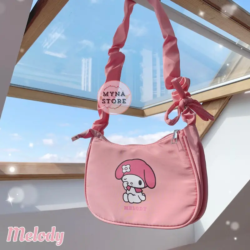 Mynastore - Tas Selempang Sanrio Kuromi Melody Moroll Pochacco Tali Kerut - TPS020 3