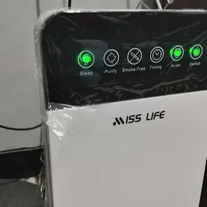 MISS LIFE Air Purifier K2 Pembersih Udara Kamar Tidur HEPA Filter Karbon Aktif Hemat Listrik Penyaring Debu Bau Tidak Sedap Alergen Partikel Halus Bulu Hewan Peliharaan untuk Rumah Kantor Apartemen Ruang Kerja