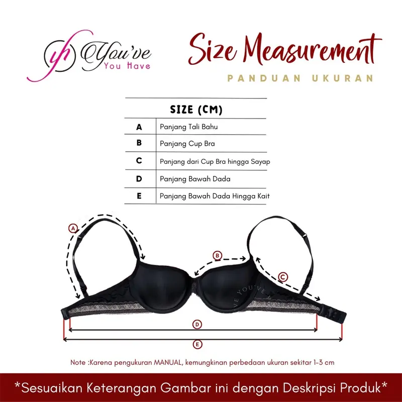 You’ve ( You Have ) BH Seamless Brokat Bra Seamless Tanpa Kawat Wanita Pakaian Dalam Wanita 100163 7
