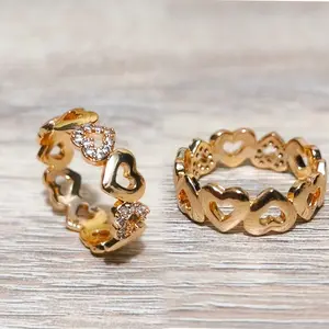 Cincin wanita permata desain Full love elegan CC-FL8860