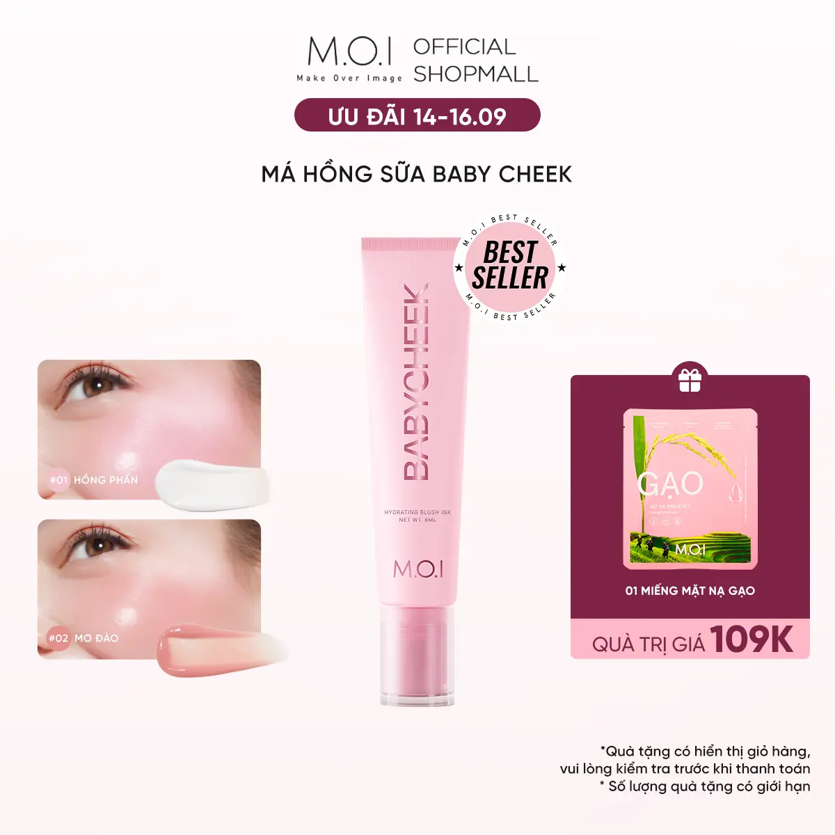 Má hồng sữa ửng hồng tự nhiên Baby Cheek – Baby Cheek Hydrated Blush Ink