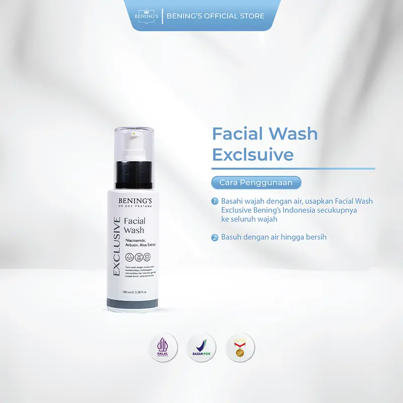 Bening Skincare Dr Oky Pratama Benings Exclusive Facial Wash Sabun Pecuci Muka Wanita By Beningsofficialpusat Wajah Bening'S Pencuci Mencerahkan Membersihkan Pencerah Acid Cair Cleanser Extract 1