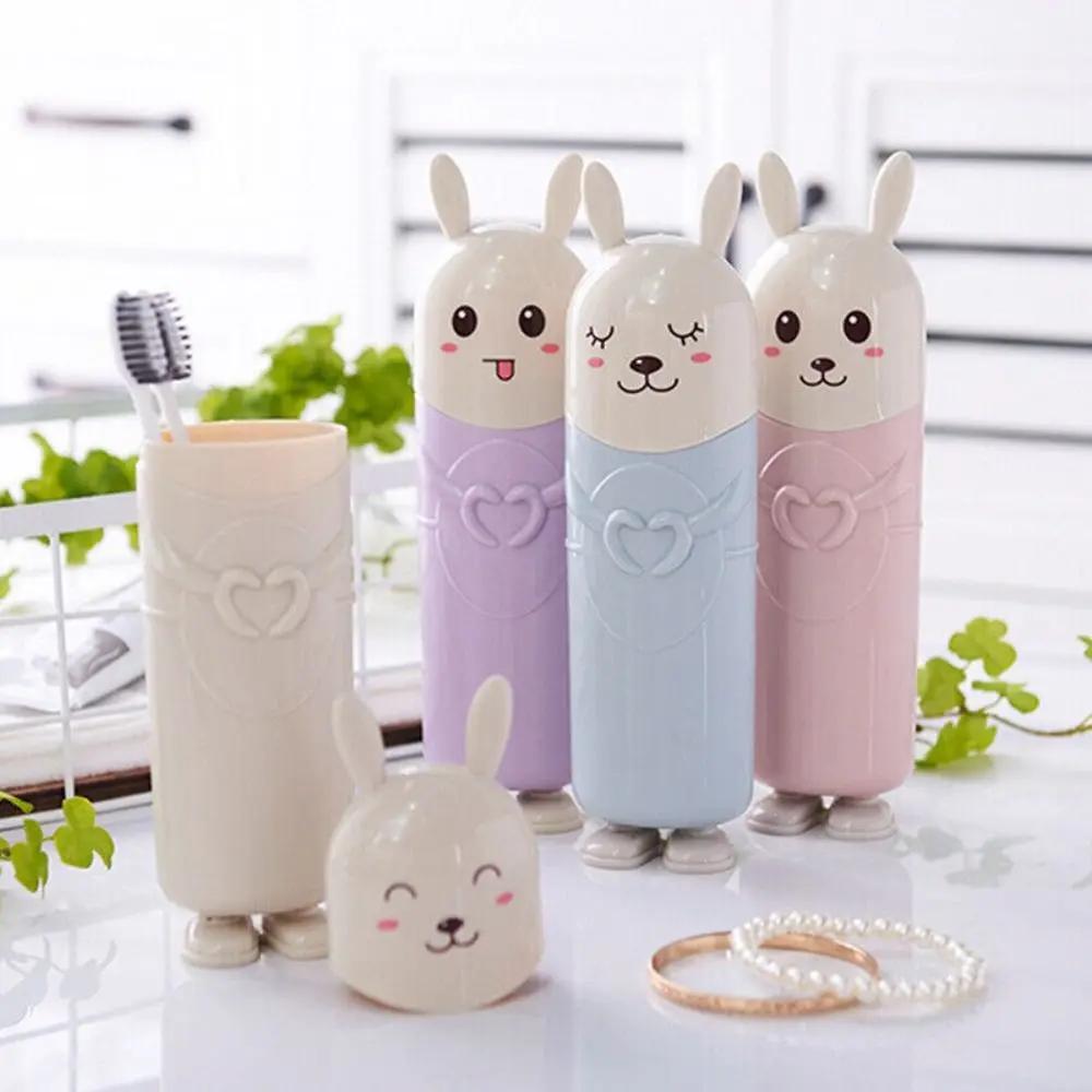 Hộp Đựng Bàn Chải Đánh Răng Di Động, Hộp Đựng Bảo Vệ Bàn Chải Đánh Răng, Hộp Kem Đánh Răng, Thỏ Dễ Thương, Chuyến Đi Cắm Trại, Mới