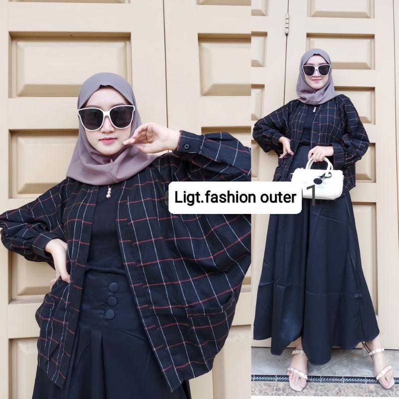 Outer Balon Flanel Outer Ballon Grid Oversize Cardigan 4