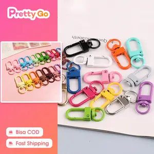 10~20Pcs Aksesoris Tas Ring Gaitan / Cantolan / Gaitan Klip Kait Gantungan Kunci Model Lobster Bahan Logam Warna-Warni Untuk Membuat Perhiasan