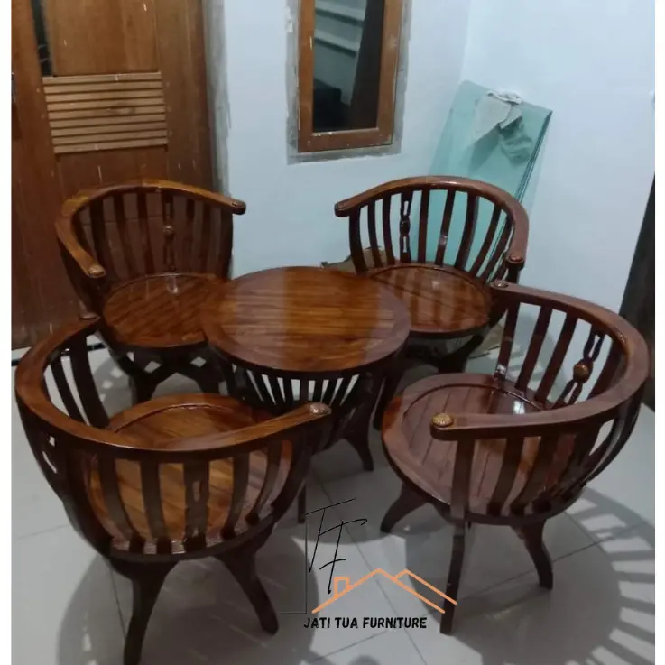 kursi teras depan rumah, kursi tamu mewah elegan, set kursi mangkok, set kursi tamu. 4 kursi meja 1, kursi teras kayu jati, kursi tamu kayu jati minimalis , kursi teras kayu jati,