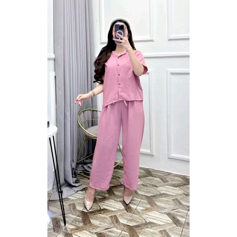 BAJU SETELAN CRINGKEL AIRFLOW WANITA LD110 I CEKH I BAJU TIDUR SANTAI WANITA BUSUI ONESET Piyama 9
