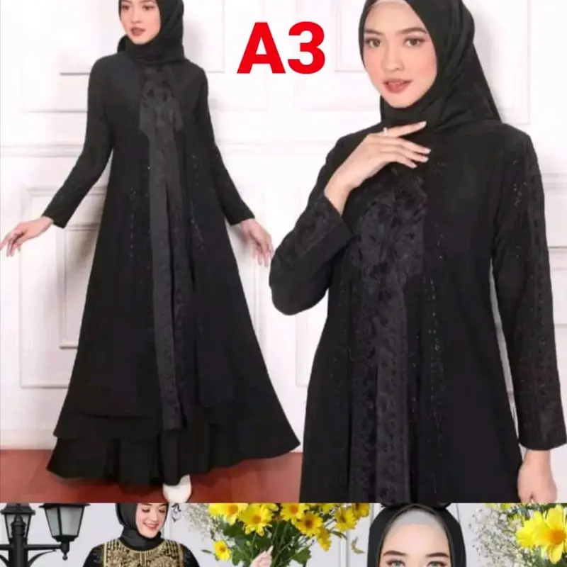Daster kekinian  Katun Sutra Bunga Polka Dot Musim dingin Motif Gamis Wanita Dress Tidur 0