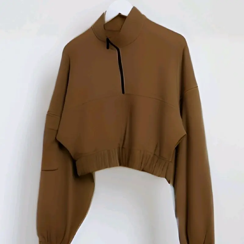 JAKET ZIPpER CROP premium ALL SIZE flecee wanita oversize jaket berkerah tebal style jaket wanita Fleece 4