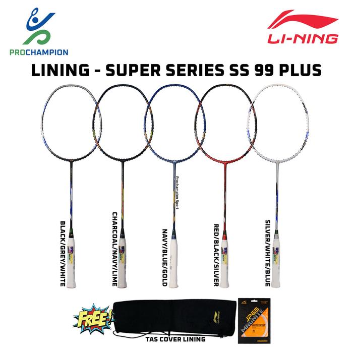 Lining Rz95 Racket Promo Raket Badminton LINING Super Series SS 99 PLUS - Navy Blue Gold ...