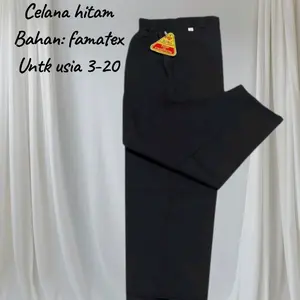Celana Hitam Bawahan Seragam Sekolah SD SMP Bahan Famatex untuk Usia 3-20 Tahun Kualitas Terbaik