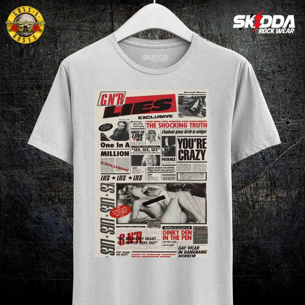 . T Shirt Kaos Band GUN’S N ROSES - GNR - GUNS N ROSES - GUN N ROSES - LIES - Premium Cotton Combed 24S