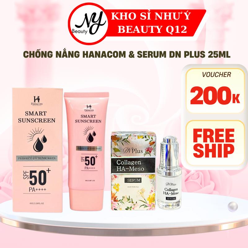 Kem Chống Nắng Hanacom 65g & Serum Ha-Meso 25ml Hanacom phù hợp với mọi loại da Skincare