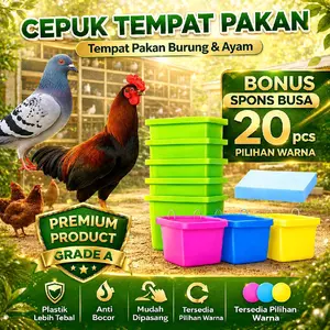 CEPUK MAKAN BURUNG AYAM TEMPAT PAKAN MAKAN  DAN MINUM BURUNG DAN UNGGAS MA1  BONUS SPONS. SUDAH ADA KAWAT PENGAIT. BAHAN TEBAL (DAPAT 11 PCS)