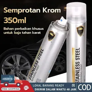 【2026 Model Baru】Cat Semprot Chrome 350ml - Warna Chrome Krum, Untuk Logam Karat, Tambah Umur Pakai, Stainless Steel & Mobil Metalik /Car /Paint